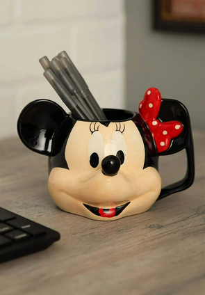 Disney Minnie Mouse Sculpted Figural Head Ceramic Mug 6oz